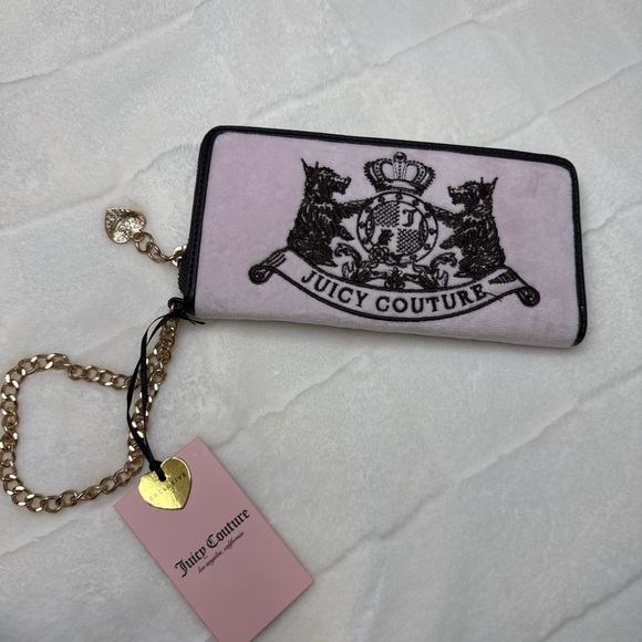 Juicy Couture Handbags - Juicy Couture Chiffon Pink Scottie Dog Large Zip-Around Wallet
